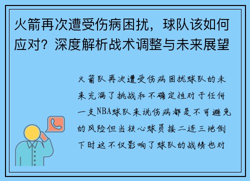 火箭再次遭受伤病困扰，球队该如何应对？深度解析战术调整与未来展望